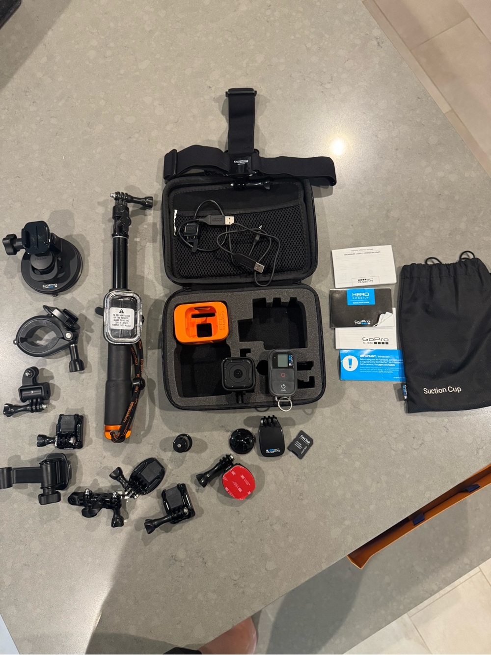 GoPro HERO Session Camera Kit with lots of mounting accessories